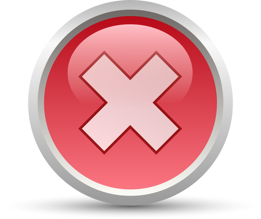 A big "X" for Failure