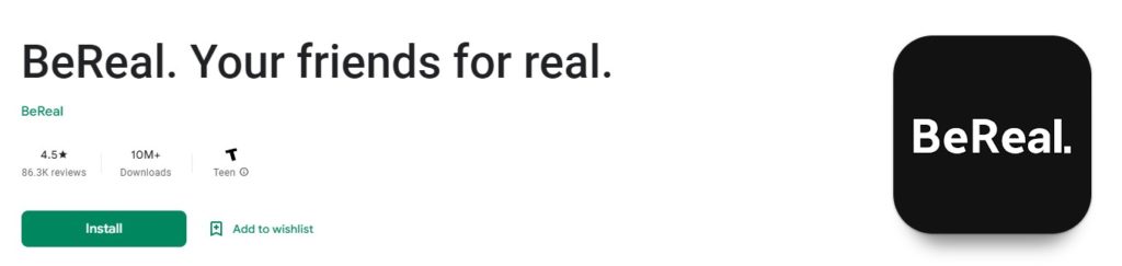 Picture of the BeReal app