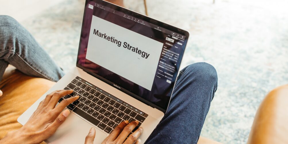 Image of a marketing strategy on laptop