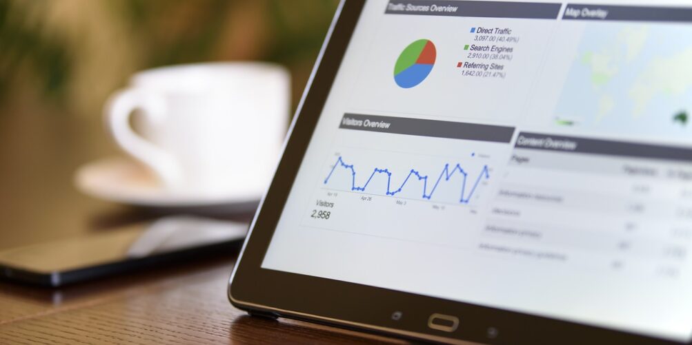 Pie charts and graphs of marketing results