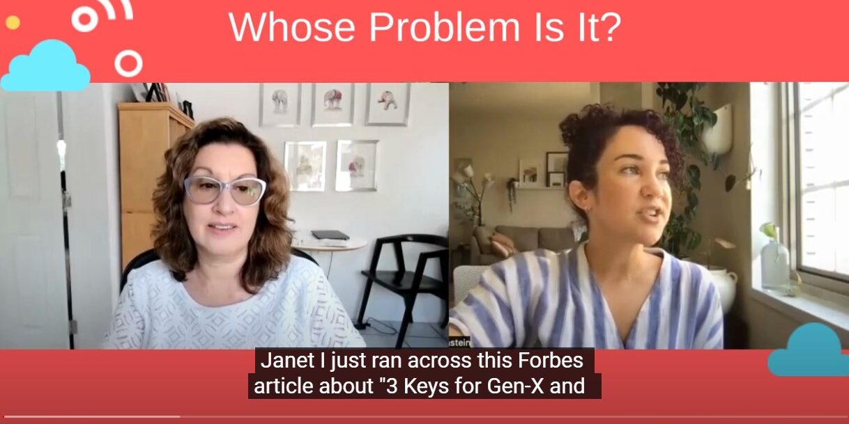 Janet and Rachel onscreen talking via Youtube recording