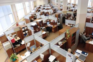 A maze of office cubicles